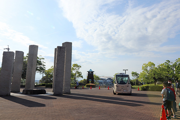 市民会館の敷地内をスムーズに走行