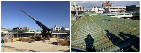 屋根板金の工事作業の写真