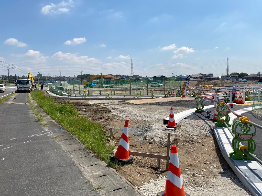 道の駅計画地北東側進入口施工状況写真
