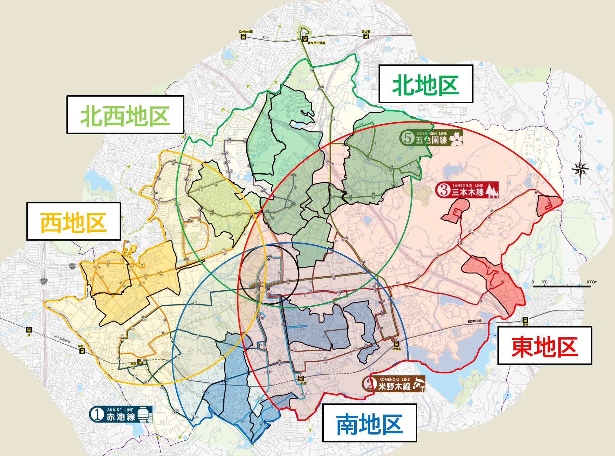 R8くるりんタクシー対象地区および移動可能範囲