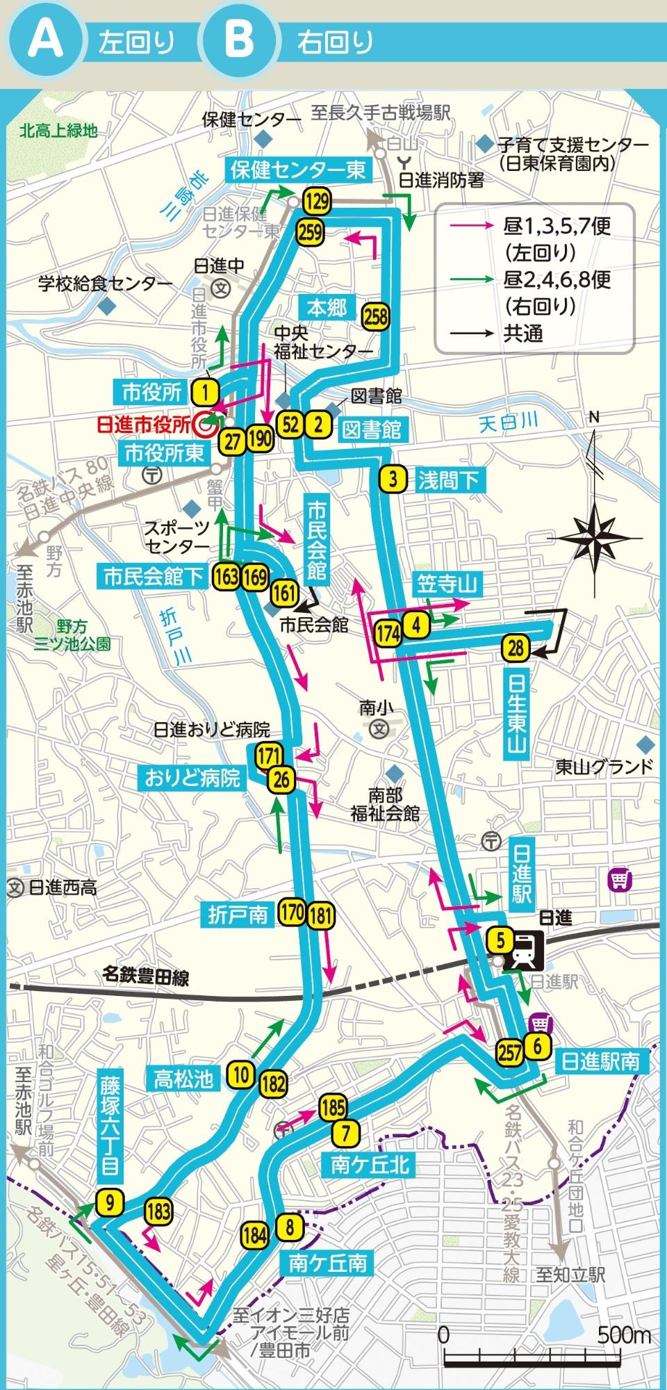 くるりんばす循環線 昼便、夕1,2便