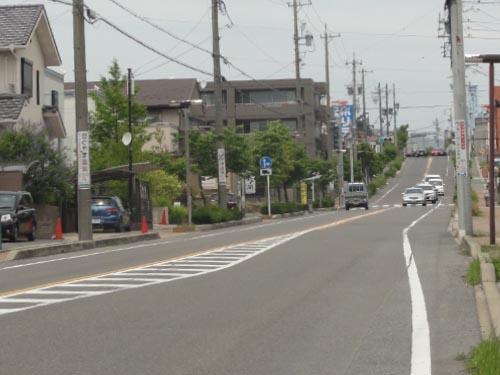 真っ直ぐに伸びる日進はなみずき通りの写真