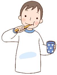 歯磨きをする男性