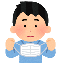 マスクはひもを持って外しましょう