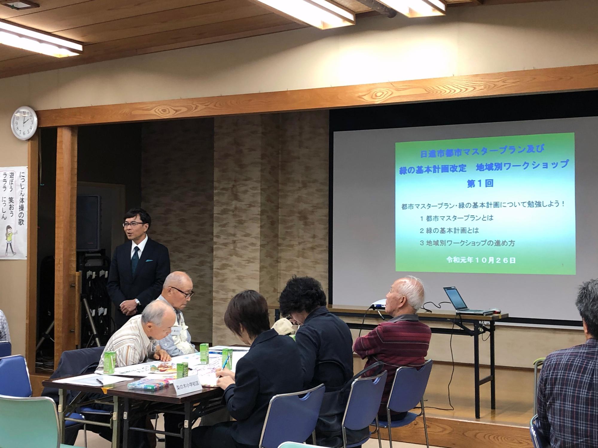 東部福祉会館で挨拶する近藤市長