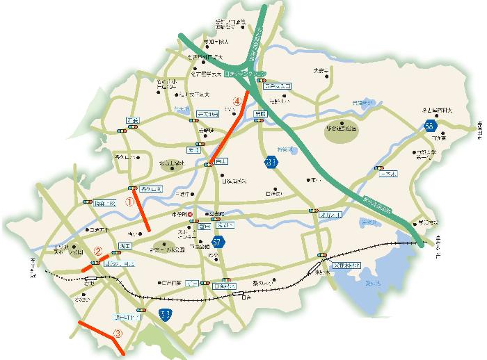 日進市内で事業中の道路事業