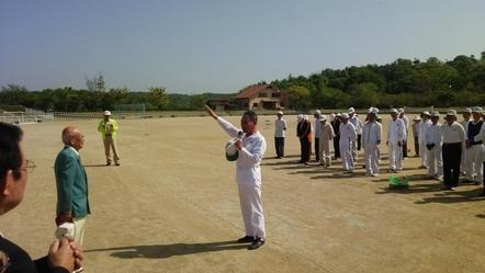 全日本ゲートボール選手権大会東尾張北部地区予選の開会式にて宣誓をしている様子の写真