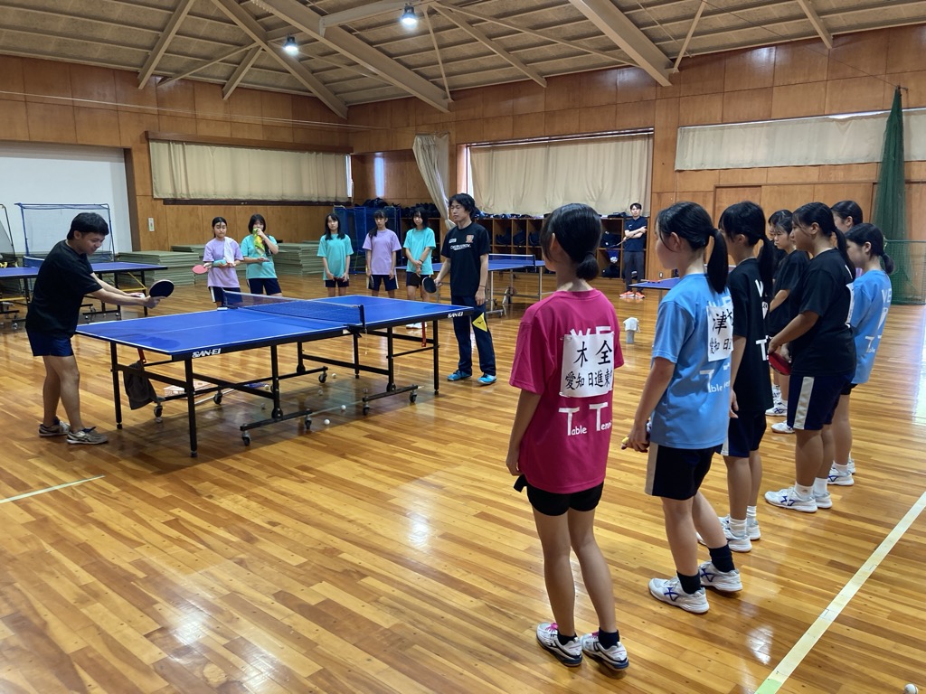 部活動の地域移行に係る実証事業の様子(中学校卓球)