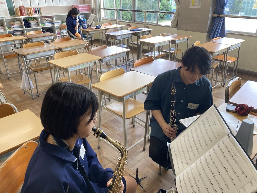 部活動の地域移行に係る実証事業の様子(中学校吹奏楽1)