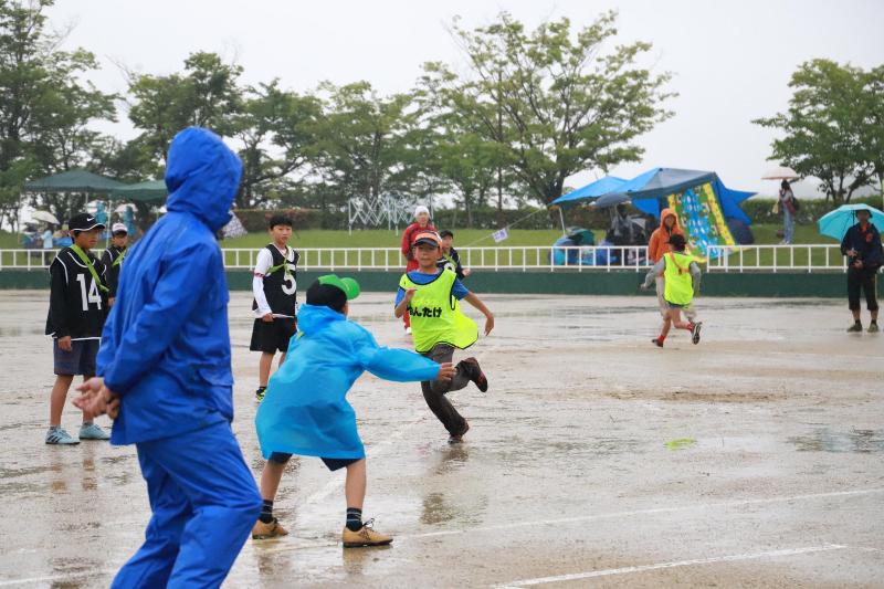 水をはじきながら全力で走る姿