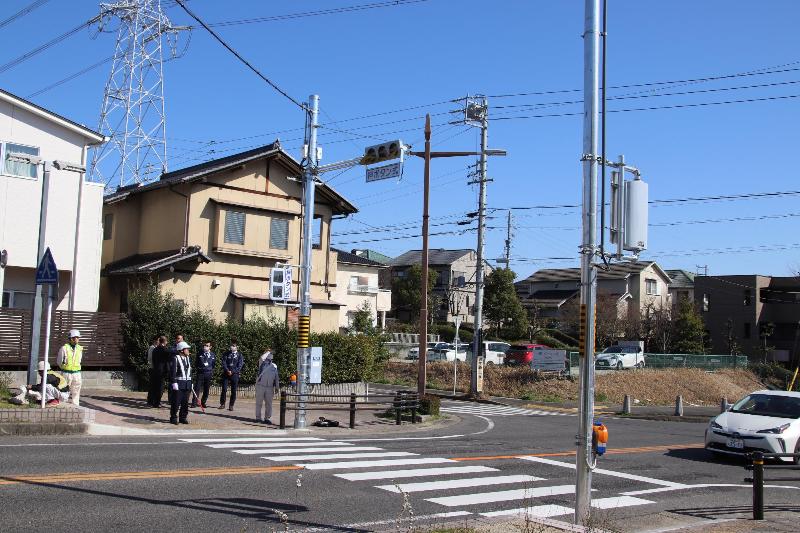 押しボタン式信号機が新設された横断歩道