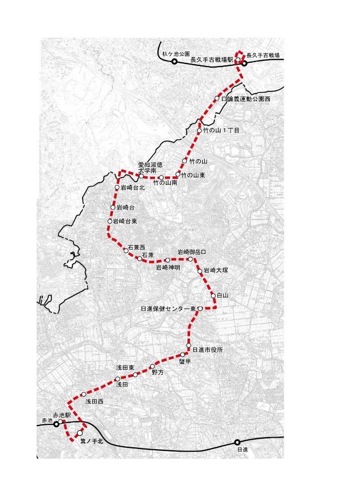 名鉄バス日進中央線 路線図