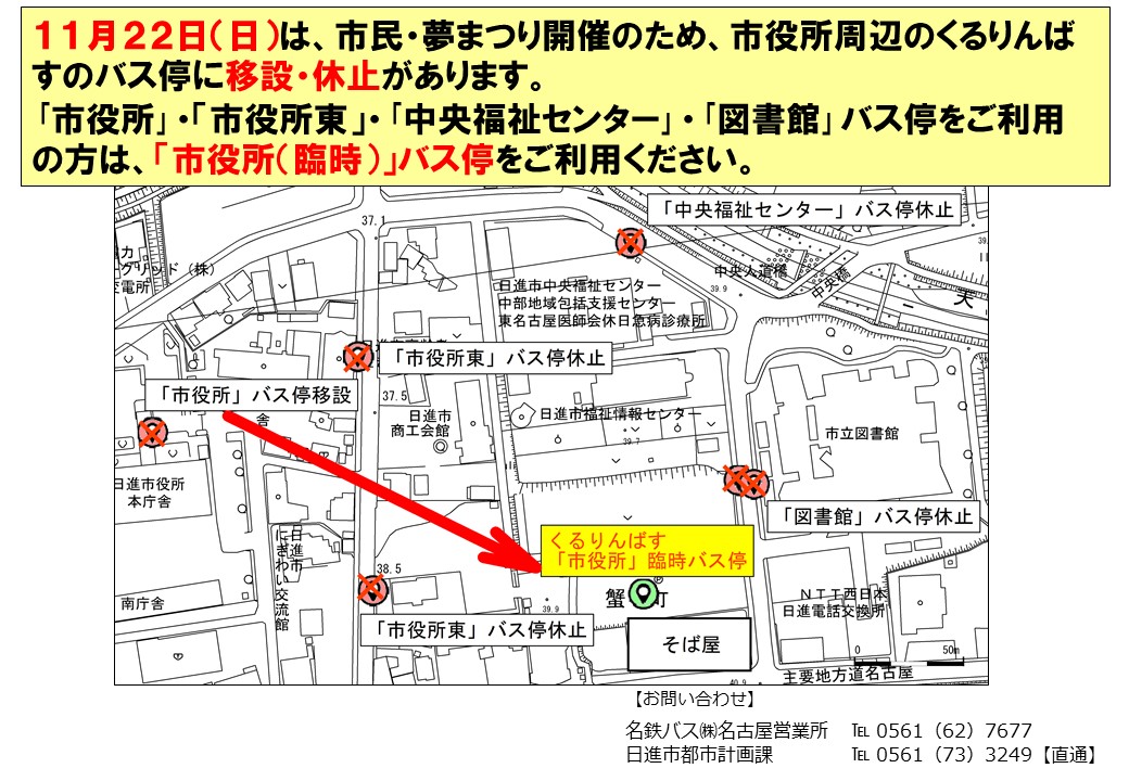 市民・夢まつり市役所周辺図