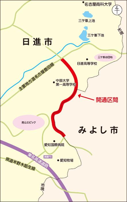 開通区間の地図