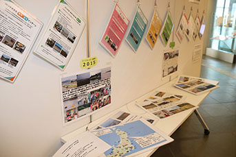 名古屋学芸大学と連携した東日本大震災の学生ボランティアについての展示