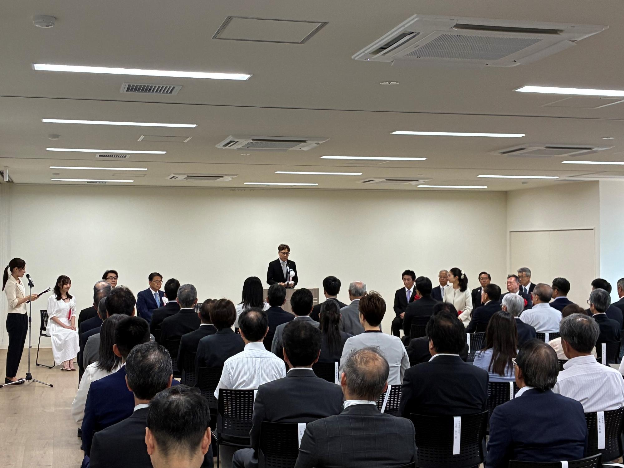 20250804_道の駅 マチテラス日進開駅式典での近藤市長挨拶