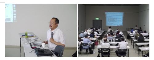 写真左 名古屋市立大学溝口教授 写真右 講座の様子